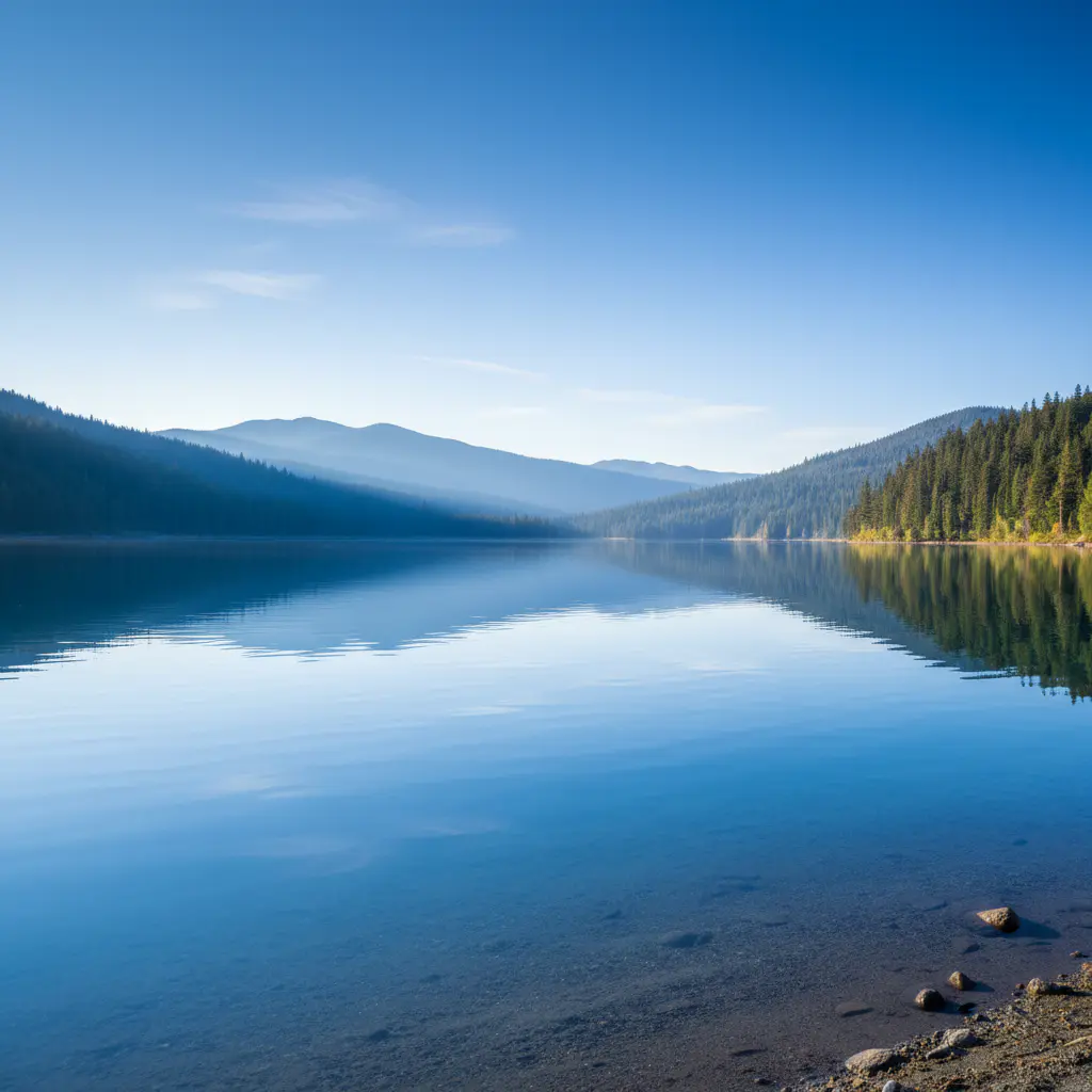 Serene blue lake